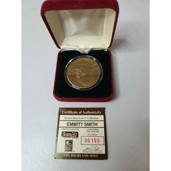 Emmitt Smith Authentic Bronze Mint Coin Limited Edition The Highland Mint - Picture 1 of 4
